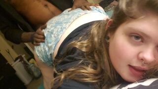 white teen with a huge ass loves black dick (female doggystyle pov) cumshot